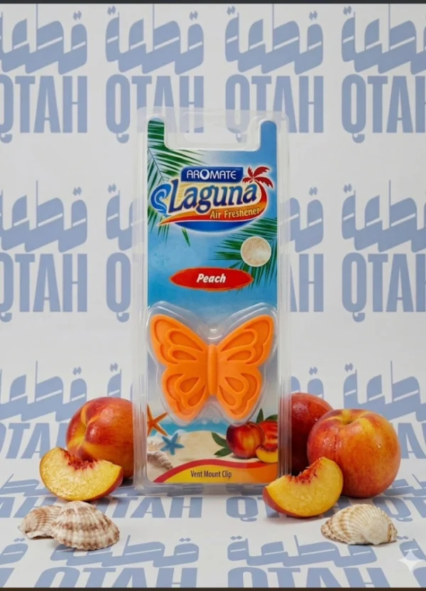 معطر مكيف السيارة أرومات لافونا على شكل فراشة برائحة الخوخ