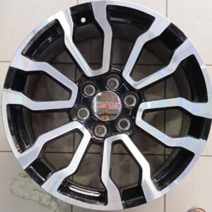 جنط جي إم سي يوكن وسييرا AT4 أسود مكحل مخرط 6 مسامير (شكل الوكالة) - GMC Yukon & Sierra AT4 Style Machined