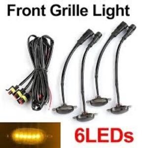 طقم لمبات ليد شبك السيارة الأمامي DRL (لمبات رابتر) متوافقة مع خط ACC - Car Front Grille LED Lights DRL
