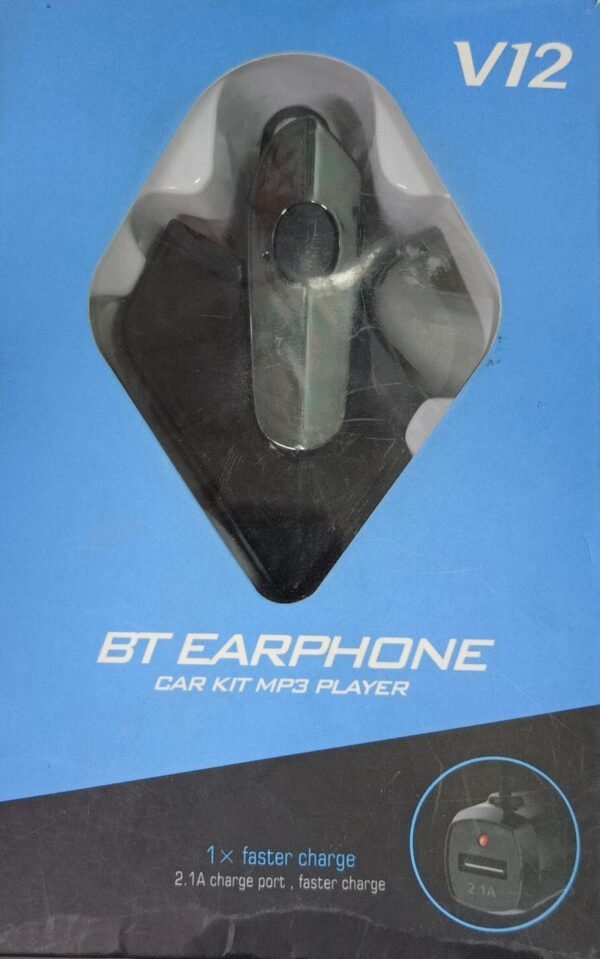 سماعة ومستقبل بلوتوث سيارة V12 BT Earphone Car Ki