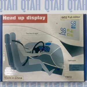 عداد اكتروني شابشة العرض الرقمية الملونة HUD على طبلون وزجاج السيارة W02 Full Color Head Up Display OBDII
