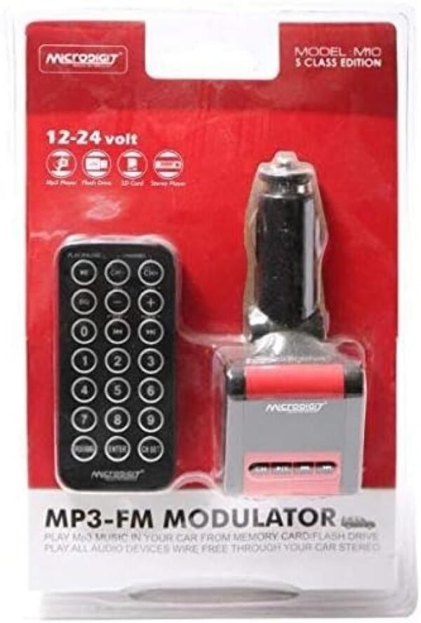 مشغل MP3 ومعدل راديو FM M10 مع ريموت كنترول ومنفذ فلاشة وميموري من MICRO G DIGITMICRO G DIGIT M10 Car MP3