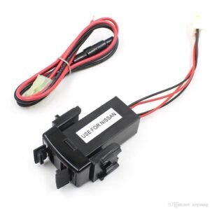 مدخلين شاحن يو اس بي ذكي مدمج نيسان (شحن سريع وتوصيل مباشر)Dual USB Smart Fast Car Charger Socket for Nissan