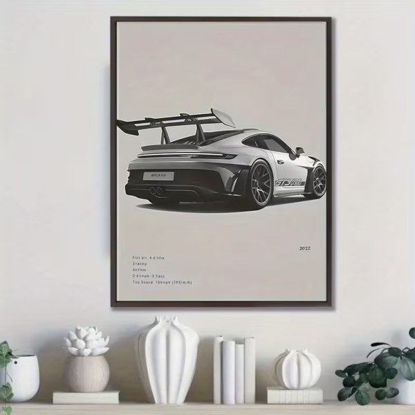 لوحة جدارية بورش 911 GT3 RS مؤطرة - ديكور مودرن