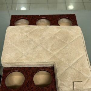 تكاية باترول بلاتينيوم تخشيب قماش بيج - Nissan Patrol Platinum Wood Grain Beige Armrest Console