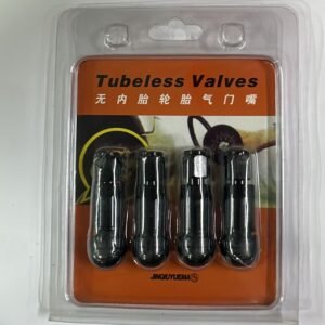 طقم بلوف كفرات تيوبلس مطاطية سوداء للإطارات والجنوط الحديدية (4 قطع) - Jinqiuyuema Black Rubber Tubeless Tire