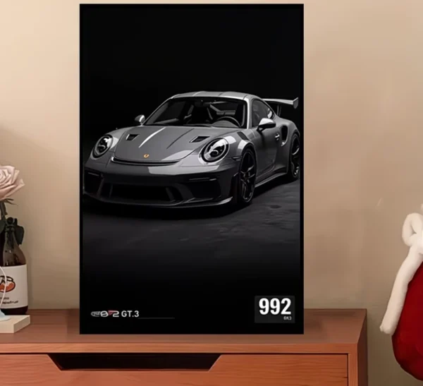 بوستر 911 GT3RS من دوجوي، ملصقات جدارية سباق للرجال والنساء / Doguij Porsche 911 GT3RS Car Poster, Racing Car