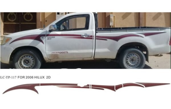 خط هايلكس غمارة 2006 اصلي وكالة (الجهتين) / Genuine Toyota Hilux Single Cabin 2006 Side Body Stripes Kit