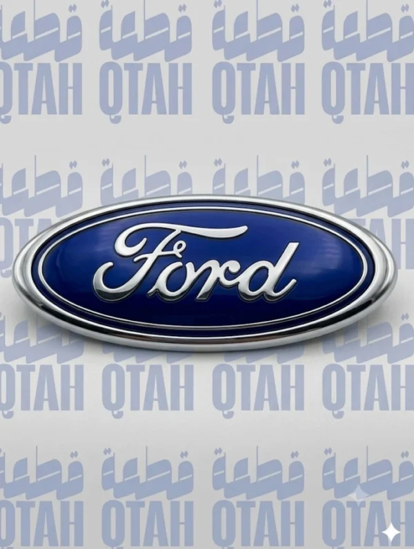 علامة شعار شبك أمامي فورد بيضاوي مقاس وسط أزرق وكروم - Ford Oval Front Grille Emblem Badge Medium Size Blue &