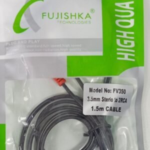 كابل توصيل صوت استيريو من AUX 3.5mm إلى 2RCA بطول 1.5 متر من فوجيشكا - Fujishka FV350 3.5mm Stereo to 2RCA