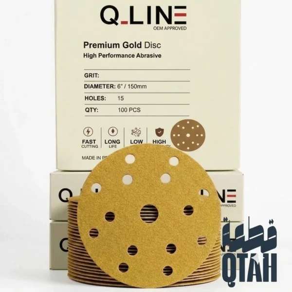 أقراص صنفرة دائرية كيو لاين جولد - خشونة 60 (Q-LINE Premium Gold Disc P60)