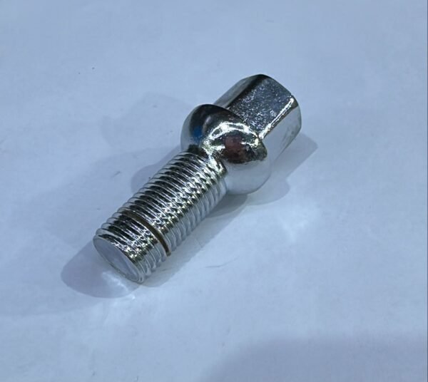 مسمار جنوط مرسيدس بنز قصير برأس كروي كروم - Short Mercedes-Benz Wheel Lug Bolt