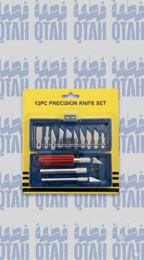 طقم سكاكين نحت وأشغال يدوية دقيقة 13 قطعةEn: 13PC Precision Knife Set