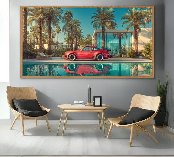 لوحة جدارية فنية مطبوعة سيارة - ميساكي Mesaky / Car Printed Art Wall Canvas - Mesaky