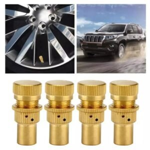 طقم 4 صمامات إطارات عالمي الجودة من النحاس (مقاوم لتسرب الهواء والغبار)Set of 4 Premium Universal Tire Valve
