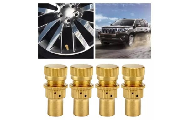 طقم 4 صمامات إطارات عالمي الجودة من النحاس (مقاوم لتسرب الهواء والغبار)Set of 4 Premium Universal Tire Valve