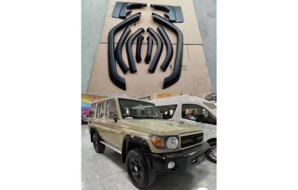 طقم رفارف فيبر أسود لاندكروزر ربع 4 أبواب LC76 (2010-2021) قابل للرش