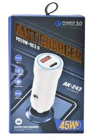 شاحن ذكي فائق السرعة بقوة 45 واط - أداء قوي وحماية متكاملة لأجهزتكSuper Fast Car Charger 45W PD+QC3.0 - High