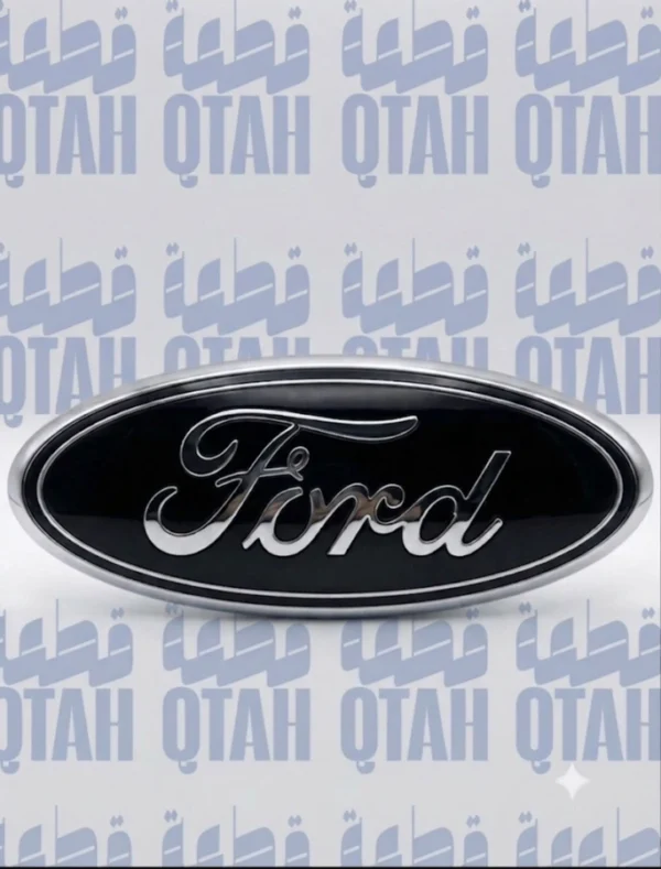 علامة شعار شبك أمامي فورد بيضاوي مقاس كبير أزرق وكروم - Ford Oval Front Grille Emblem Badge Large Size Blue &