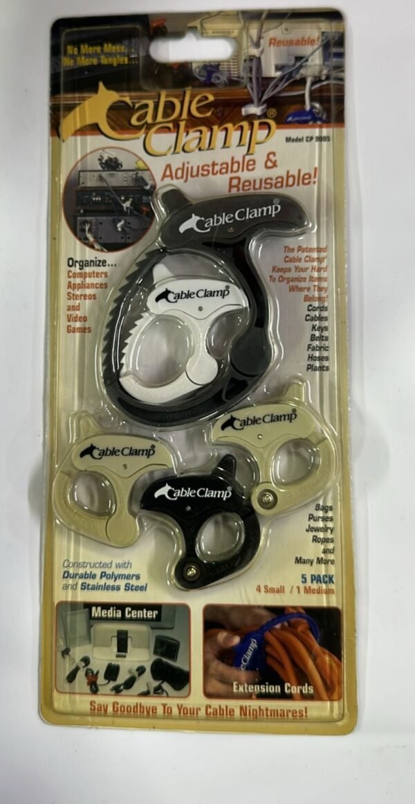 طقم مشابك ومنظم الأسلاك والكابلات القابل للتعديل وإعادة الاستخدام كابل كلامب (5 قطع) - Cable Clamp Adjustable
