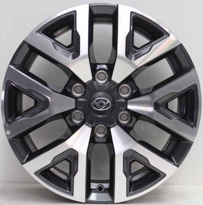جنط تويوتا فورتشنر رياضي أسود مكحل مخرط 6 مسامير (شكل الوكالة) - Toyota Fortuner Style Machined Black Alloy