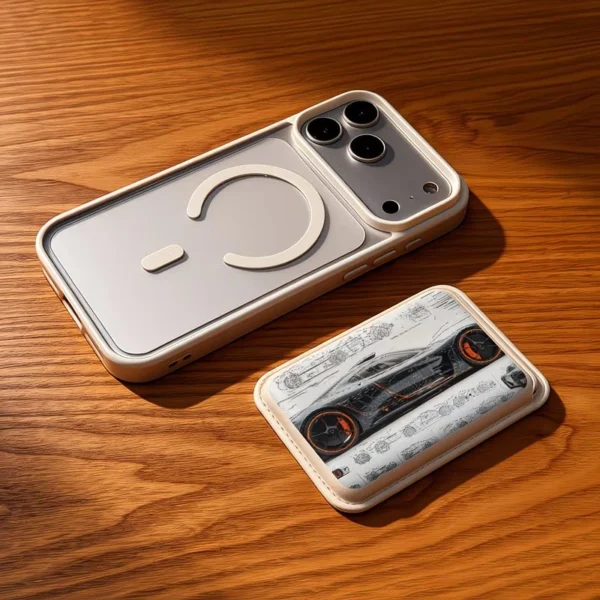 حافظة آيفون 17 برو ماكس جلدية فاخرة يدعم MagSafe - أسود