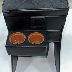 تكاية باترول جلد وقماش أسود ملكي - Nissan Patrol Royal Black Leather and Velvet Armrest Console