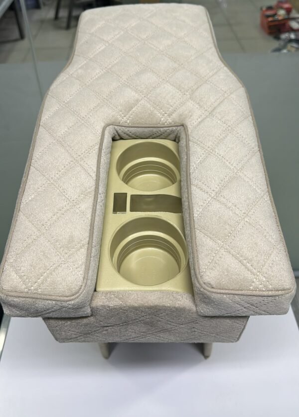 تكاية ربع وشاص قماش بيج مخمل مع حامل أكواب - Toyota Land Cruiser 70 Series Beige Velvet Armrest with Cup