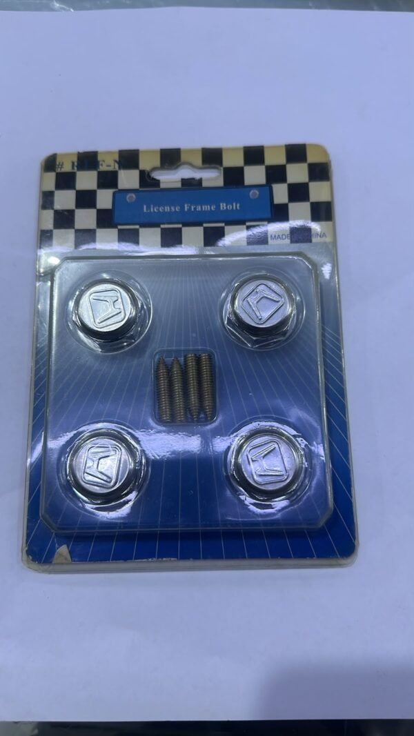 طقم أغطية صواميل براغي لوحة السيارة شعار هوندا كروم 4 قطع - 4Pcs Honda Chrome Logo Car License Plate Screw