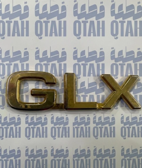 شعار كتابة GLX ذهبي فخم بارز لخلفية وجوانب السيارات