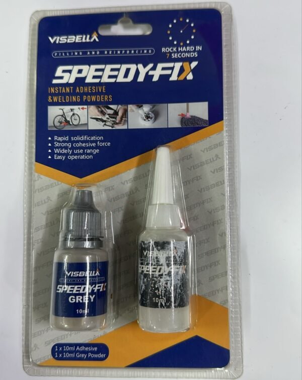 طقم غراء لحام فوري سائل وبودرة رمادية فيسبيلا سبيدي فيكس - Visbella Speedy Fix Instant Adhesive & Grey