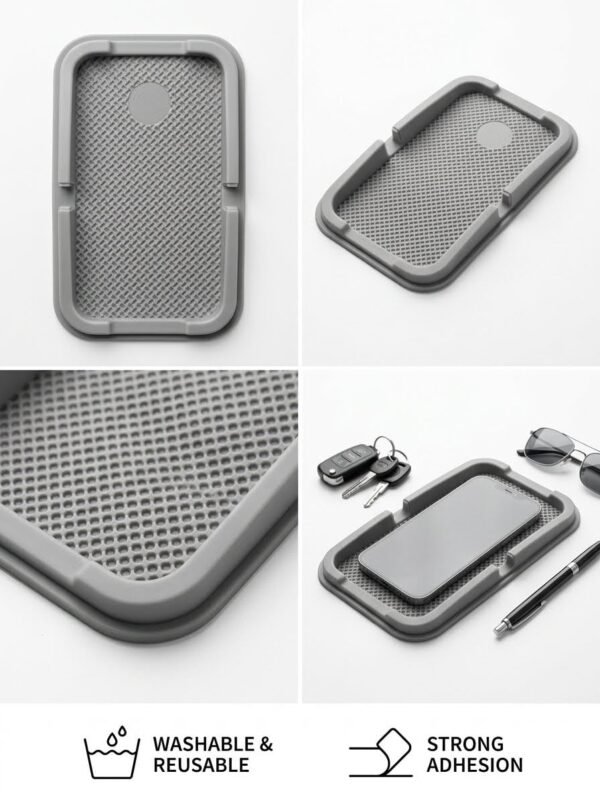 فرشة طبلون سيليكون مانعة للانزلاق Rocky لتثبيت الجوال والأغراض - ROCKY Anti-Slip Car Dashboard Mat Silicone