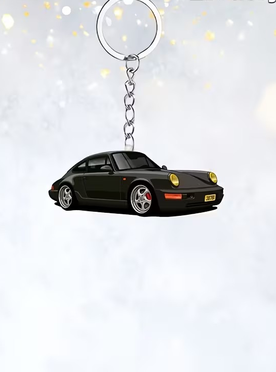 2D مسطح Flat، قطعة واحدة 1pc سلسلة مفاتيح أكريليك كلاسيكية لسيارة رياضية Classic Sports Car Acrylic Keychain
