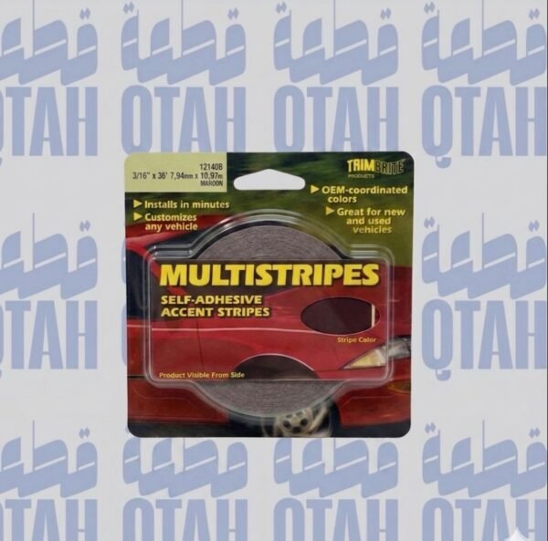 شريط خطوط زينة السيارات ذاتي اللصق لون عنابي (مارون) - Trimbrite MultiStripes Self-Adhesive Maroon Accent