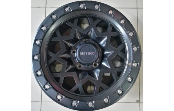 طقم 4 جنوط ميثود دوج رام أسود مقاس 17×9 إنش 5 مسمار (صيني درجة أولى)Set of 4 Method Black Rims for Dodge Ram