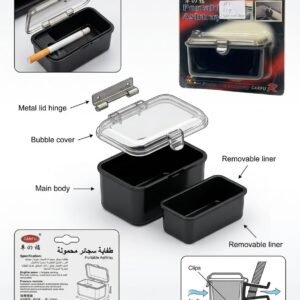 طفاية سجائر محمولة للسيارة Carfu AST 119 بغطاء محكم - CARFU Portable Car Ashtray Model AST 119 with Lid