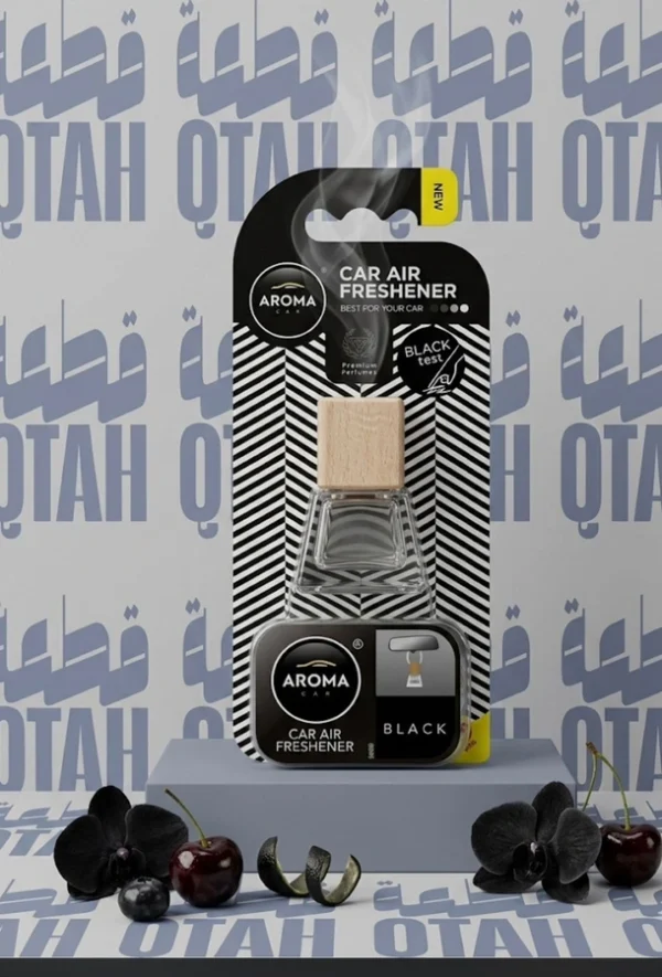 معطر جو للسيارة أروما كار زجاجة تعليق برائحة بلاك الفاخرة